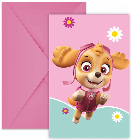 Uitnodigingen PAW Patrol Skye & Everest met Enveloppen – 6 Stuks