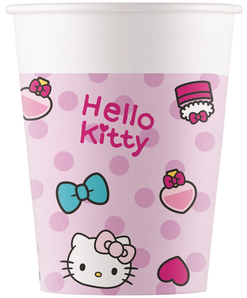 Papieren Bekers Hello Kitty Roze 200 ml – 8 Stuks