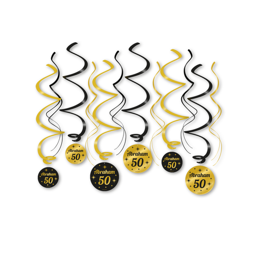 Swirls Abraham 50 Jaar Goud/Zwart 70 cm