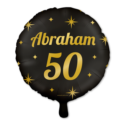 Folieballon Abraham 50 Jaar Zwart/Goud 46 cm – Classy Party