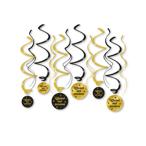 Swirls Pensioen Goud/Zwart 70 cm