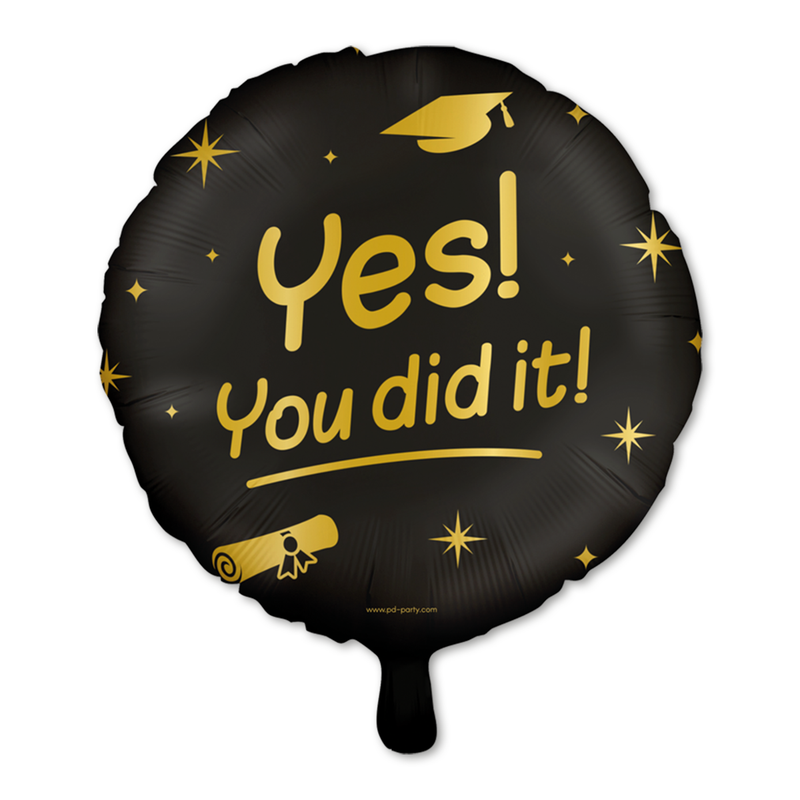Folieballon You Did It Zwart/Goud 46 cm – Classy Party