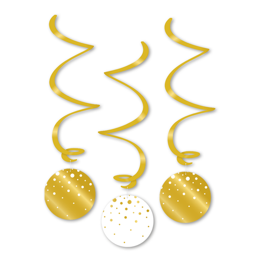 Swirls Stippen Goud/Wit 70 cm