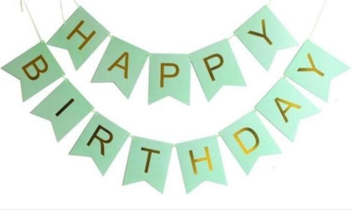 Happy Birthday Vlaggenlijn Groen Goud