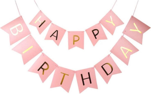 Happy Birthday Vlaggenlijn Roze Goud