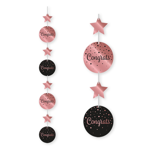 Hangdecoratie Congrats Roségoud/Zwart 120 cm