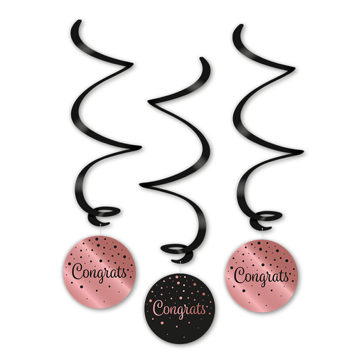 Swirls Congrats Roségoud/Zwart 70 cm