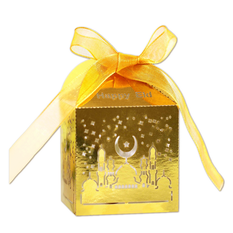 Eid Mubarak Uitdeeldoosjes Goud 5 x 8 cm – 10 Stuks