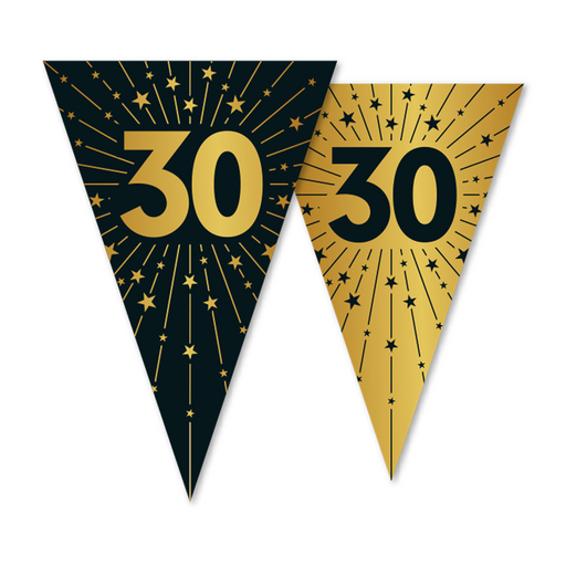 Vlaggenlijn 30 Jaar Zwart/Goud 10 m – Dubbelzijdig
