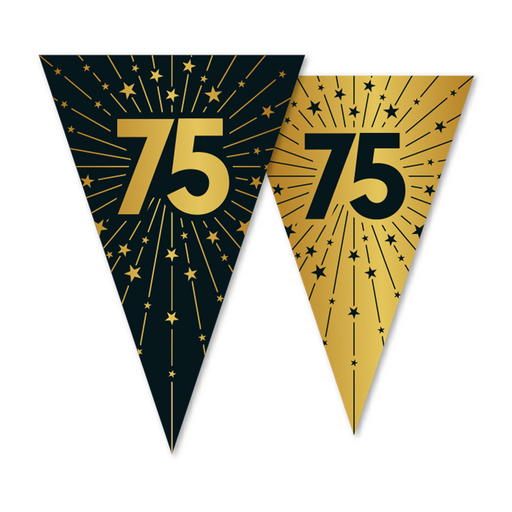 Vlaggenlijn 75 Jaar Zwart/Goud 10 m – Dubbelzijdig