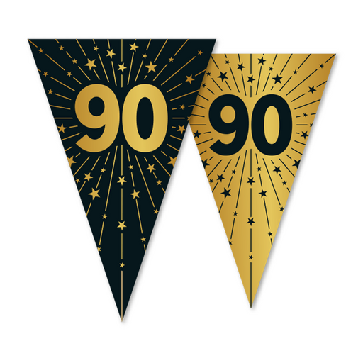 Vlaggenlijn 90 Jaar Zwart/Goud 10 m – Dubbelzijdig