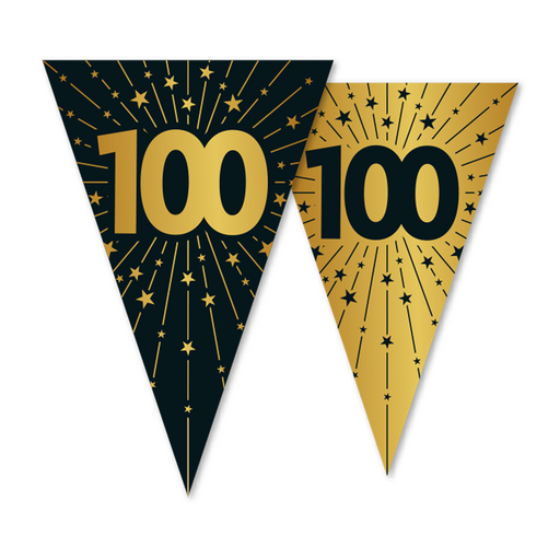 Vlaggenlijn 100 Jaar Zwart/Goud 10 m – Dubbelzijdig