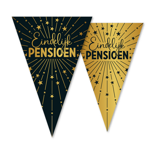 Vlaggenlijn Pensioen Zwart/Goud 10 m – Dubbelzijdig