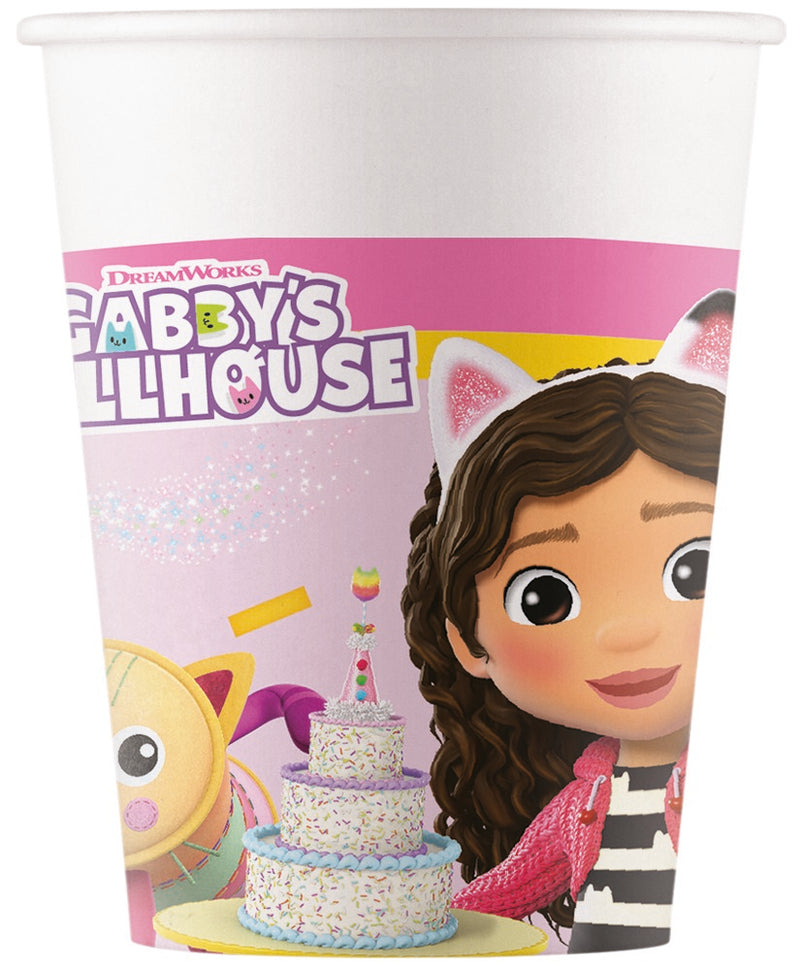 Papieren Bekers Gabby's Poppenhuis 200 ml – 8 Stuks