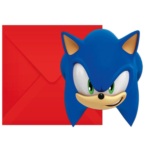 Uitnodigingen Sonic met Enveloppen – 6 Stuks