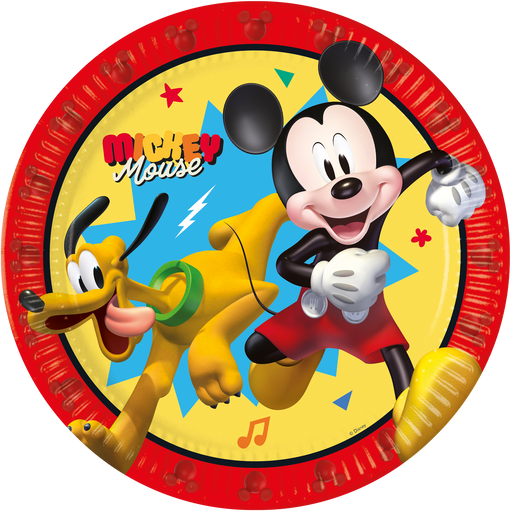 Papieren Borden Mickey Mouse 23 cm – 8 Stuks