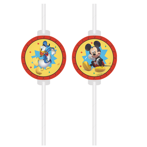 Papieren Rietjes Mickey Mouse – 4 Stuks