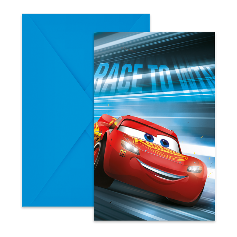 Uitnodigingen Cars Victory Is Mine met Enveloppen – 6 Stuks