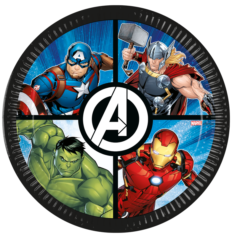 Papieren Borden Avengers 23 cm – 8 Stuks