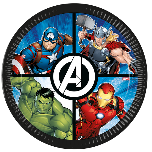Papieren Borden Avengers 23 cm – 8 Stuks