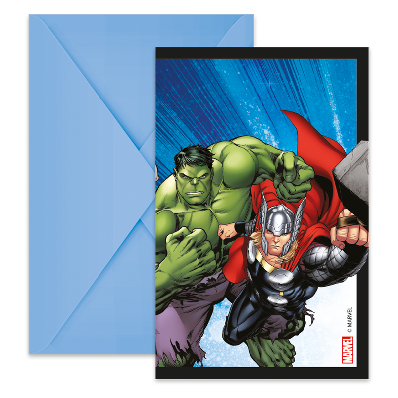 Uitnodigingen Avengers met Enveloppen – 6 Stuks