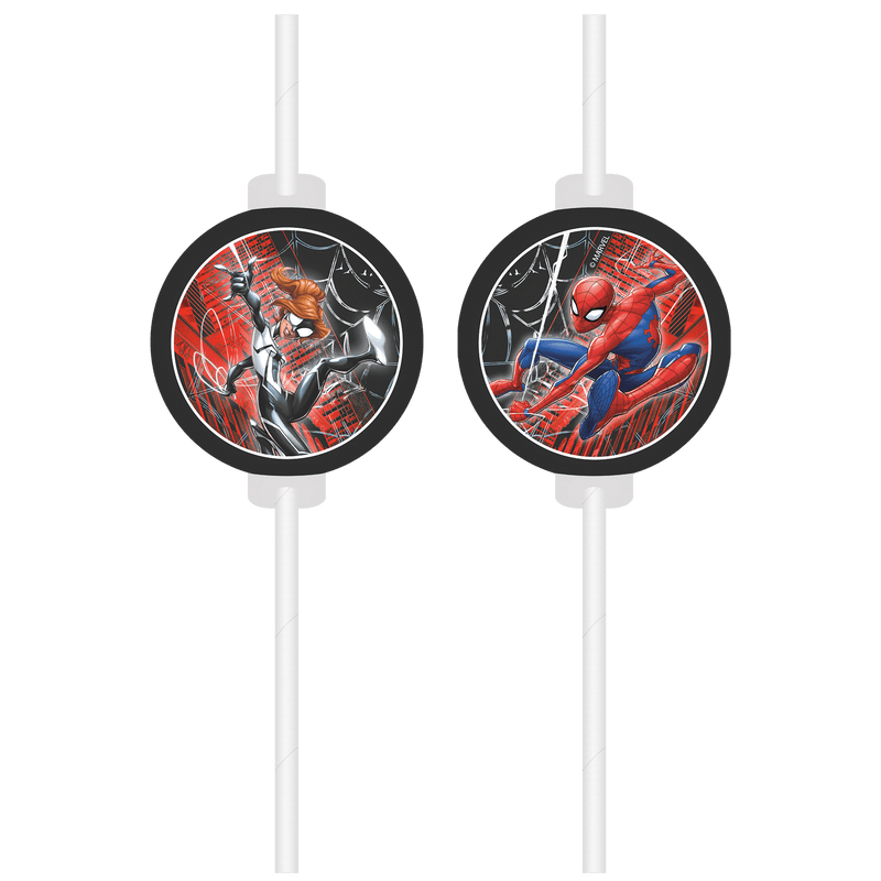 Papieren Rietjes Spider-Man – 4 Stuks