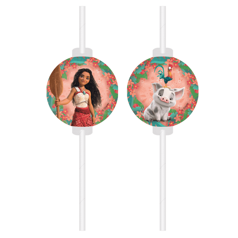 Papieren Rietjes Vaiana 2 – 4 Stuks
