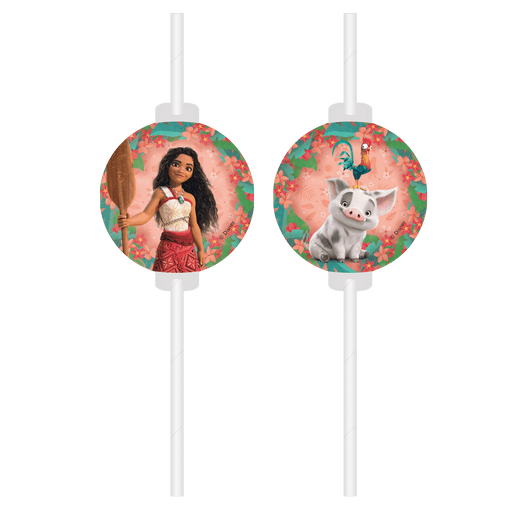 Papieren Rietjes Vaiana 2 – 4 Stuks