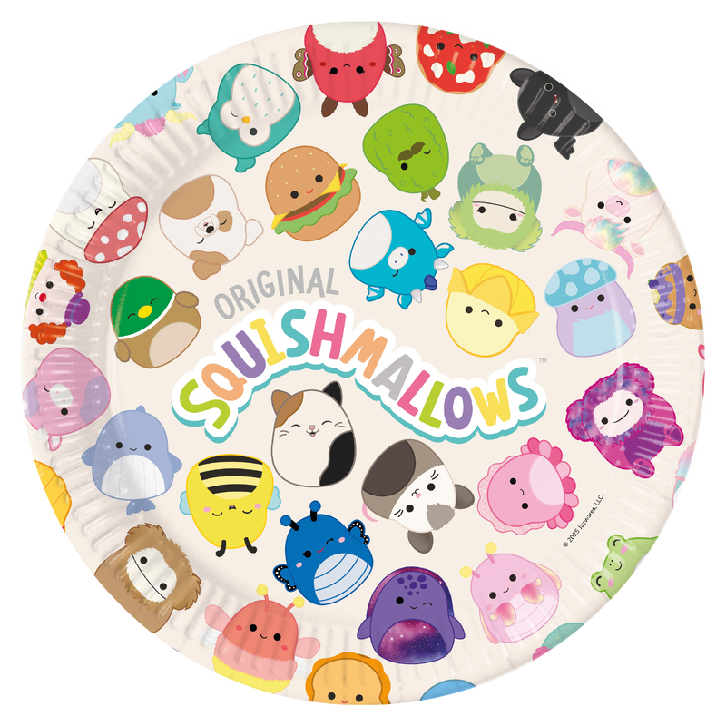 Papieren Borden Squishmallows 23 cm – 8 Stuks