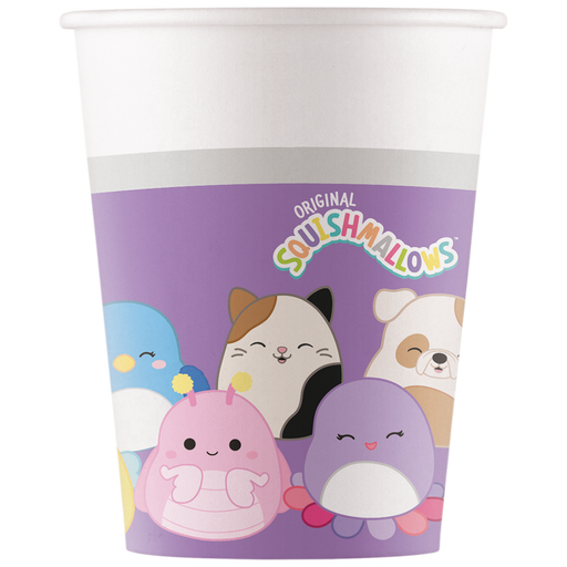 Papieren Bekers Squishmallows 200 ml – 8 Stuks