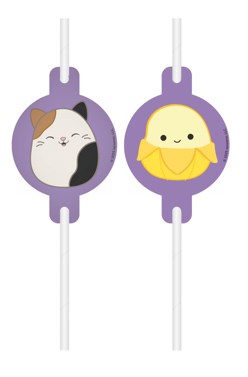 Papieren Rietjes Squishmallows – 4 Stuks