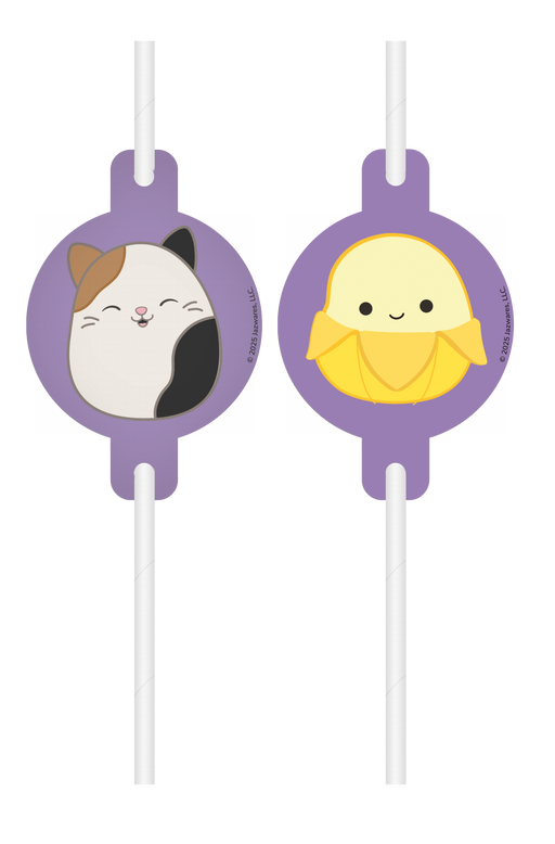 Papieren Rietjes Squishmallows – 4 Stuks