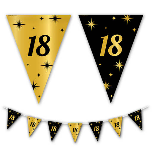 Vlaggenlijn 18 Jaar Goud/Zwart 10 m