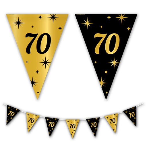 Vlaggenlijn 70 Jaar Goud/Zwart 10 m