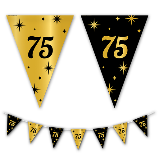 Vlaggenlijn 75 Jaar Goud/Zwart 10 m