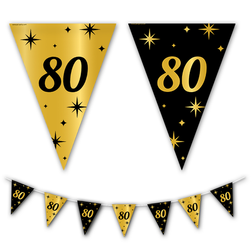 Vlaggenlijn 80 Jaar Goud/Zwart 10 m