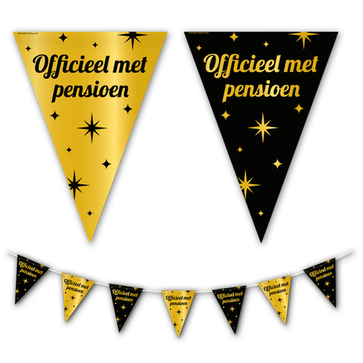 Vlaggenlijn Pensioen Goud/Zwart 10 m