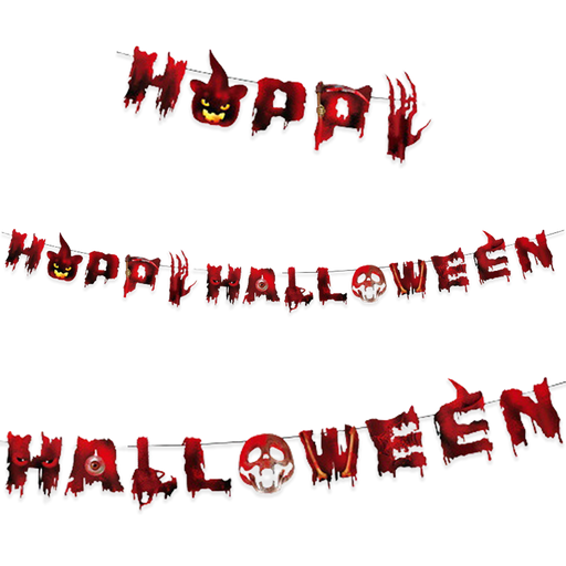 Happy Halloween Vlaggenlijn Bloedprint 1,40 m