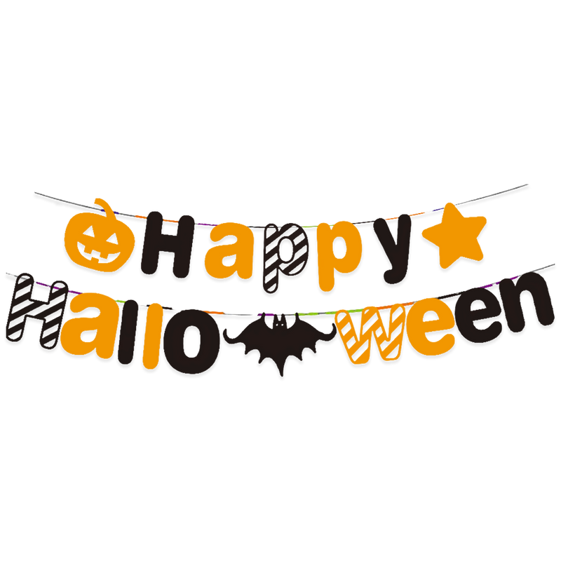 Happy Halloween Letterslinger Zwart Oranje 2,15 m