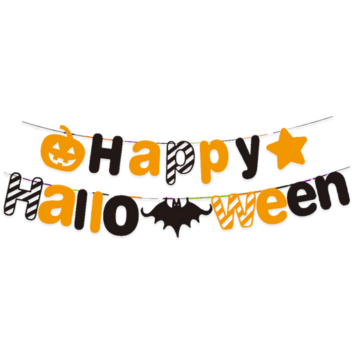 Happy Halloween Letterslinger Zwart Oranje 2,15 m