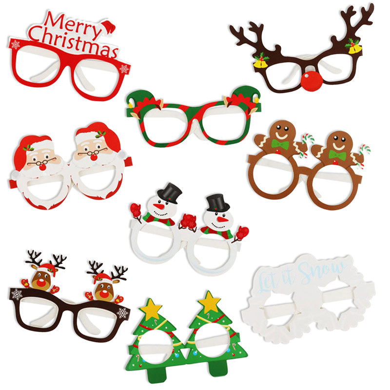 Kerst Foto Props Brillen – 9 Stuks