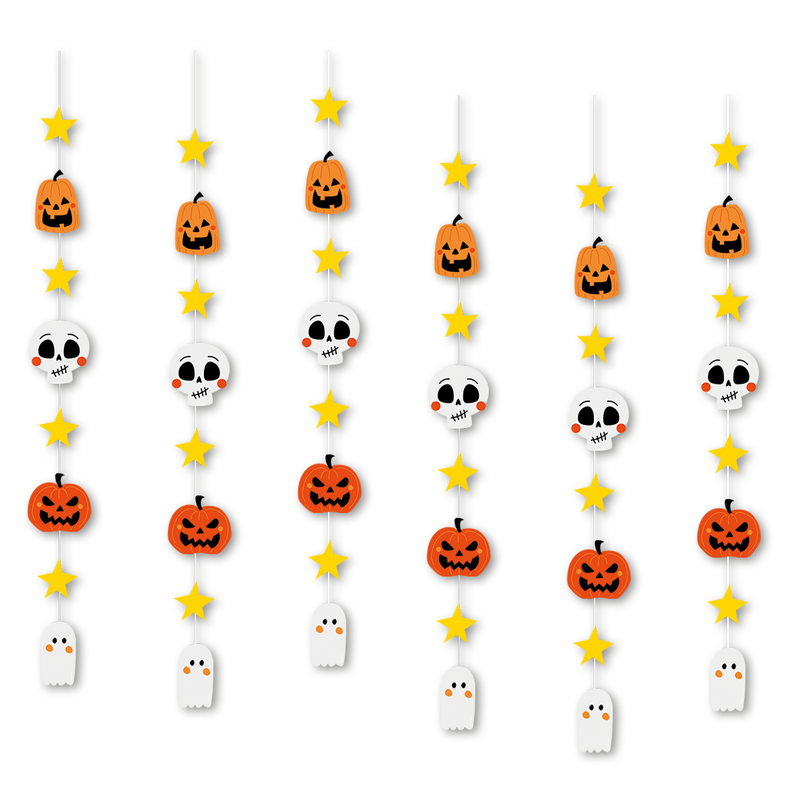 Halloween Hangdecoratie Pompoen, Spook en Skelet 120 cm
