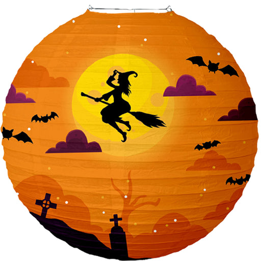 Halloween Lampion Heks Oranje 30 cm – 1 Stuk