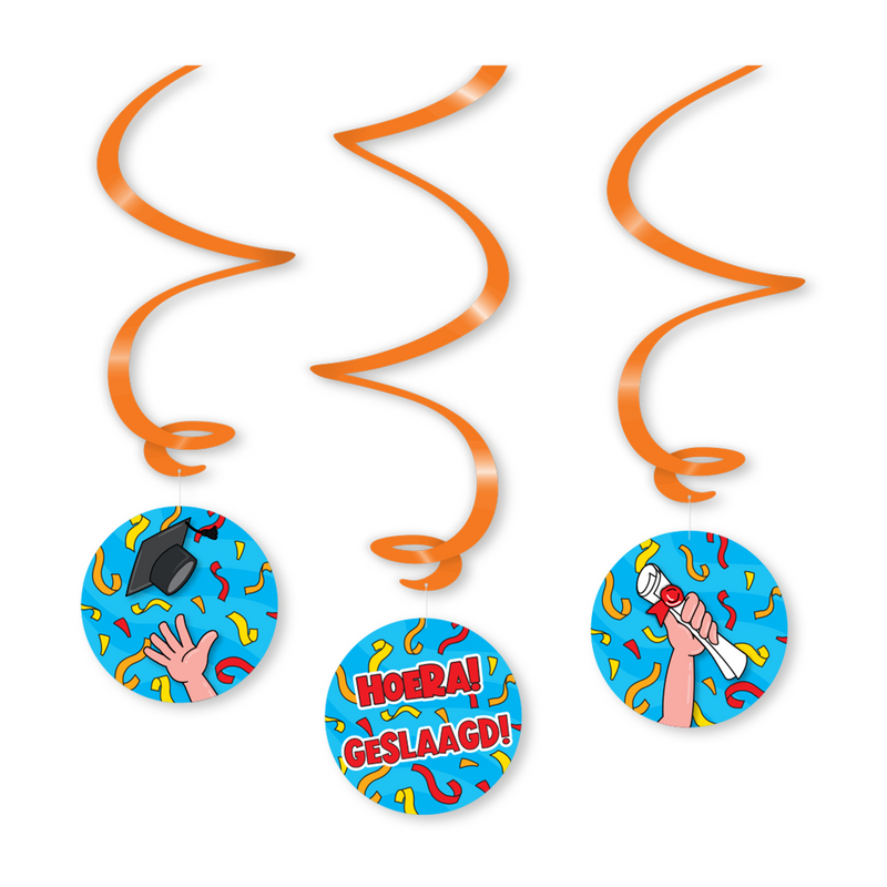 Swirls Hoera Geslaagd Cartoon 70 cm