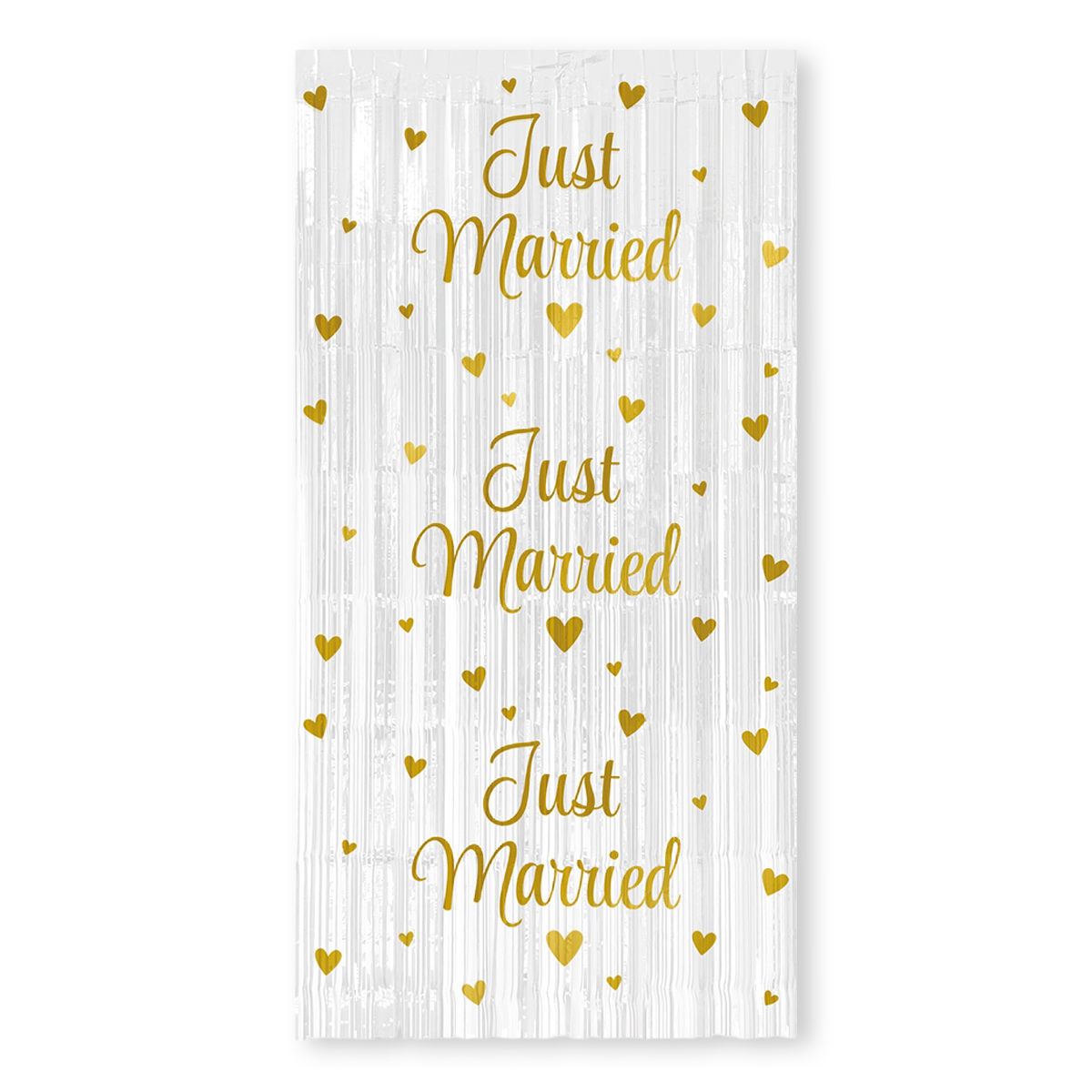 Foliegordijn Just Married Wit/Goud 200 x 100 cm