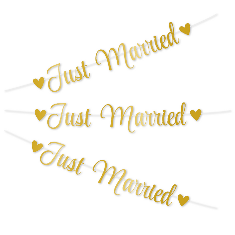 Letterslinger Just Married Goud 3 m