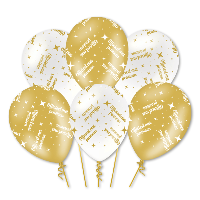 Latex Ballonnen Sarah 50 Jaar Wit/Goud 30 cm