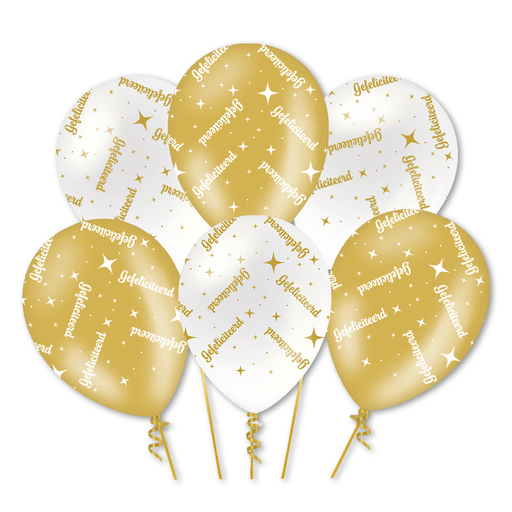Latex Ballonnen You Did It Wit/Goud 30 cm
