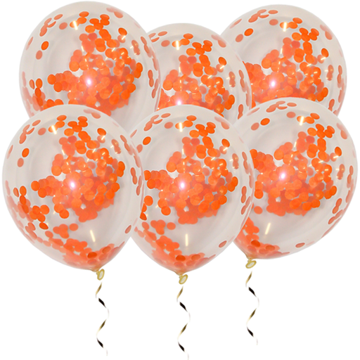 Latex Confettiballonnen Oranje 34 cm – 10 Stuks