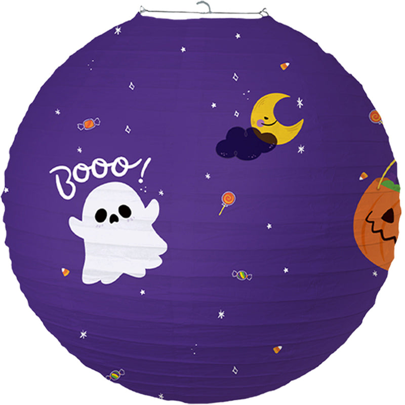 Halloween Lampion Paars 30 cm – 1 Stuk
